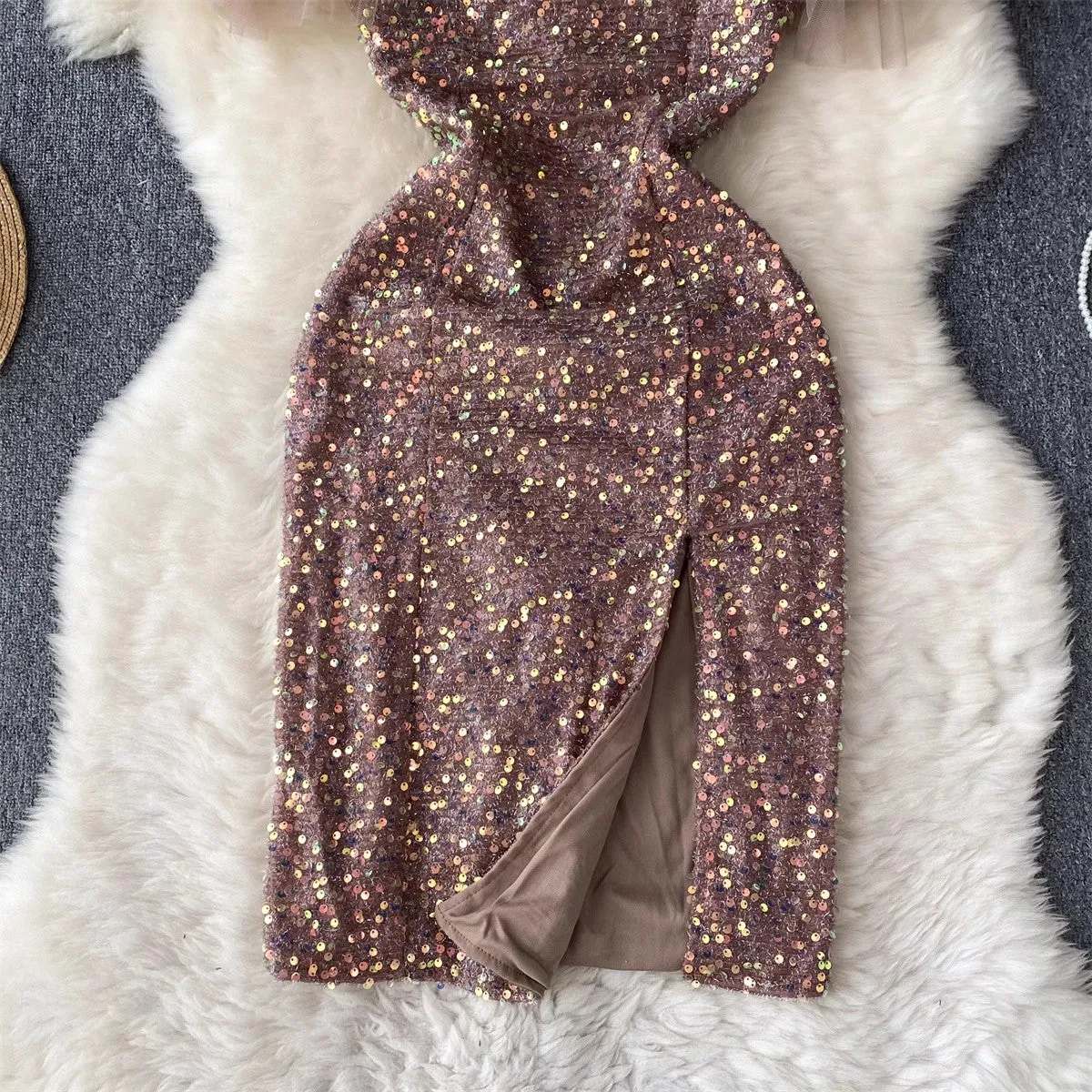 elegant sequin dress women's dress     S4654