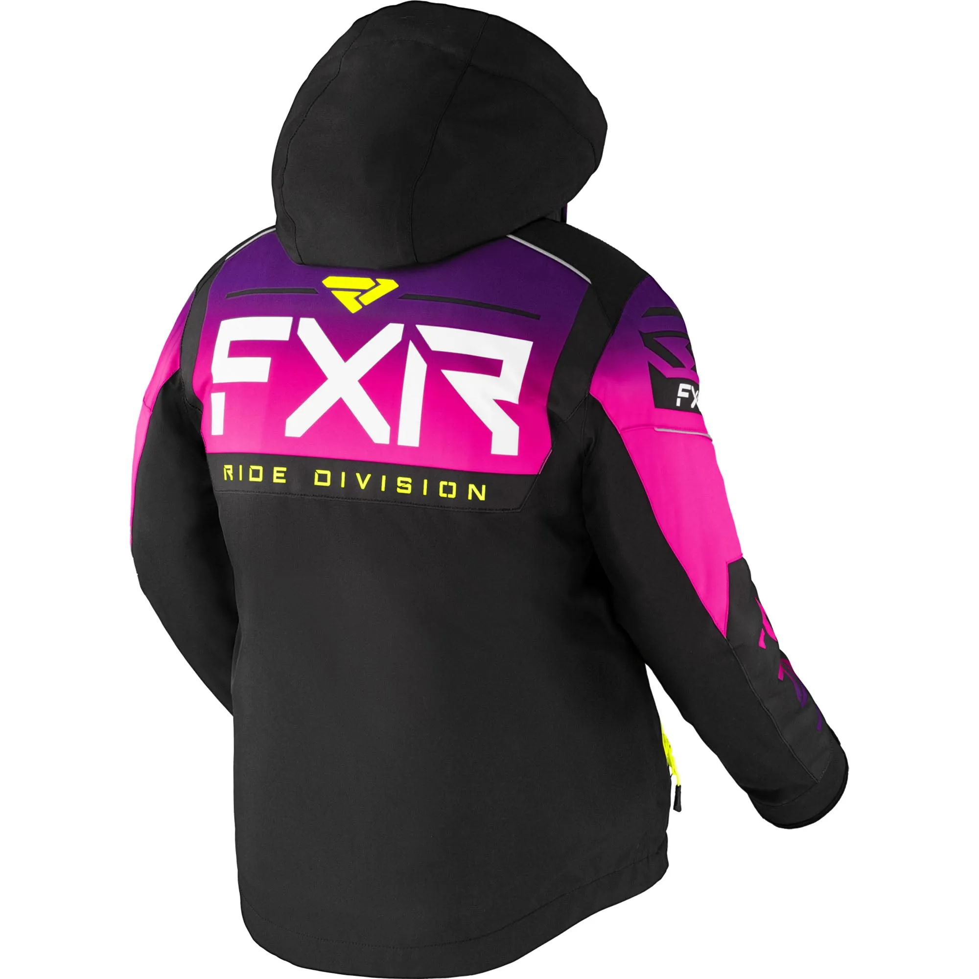 FXR  Childs Helium Snowmobile Jacket F.A.S.T. Thermal Warm Black Fuchsia Fade