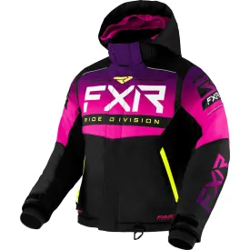 FXR  Childs Helium Snowmobile Jacket F.A.S.T. Thermal Warm Black Fuchsia Fade