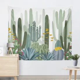 Green Cactus Tapestry