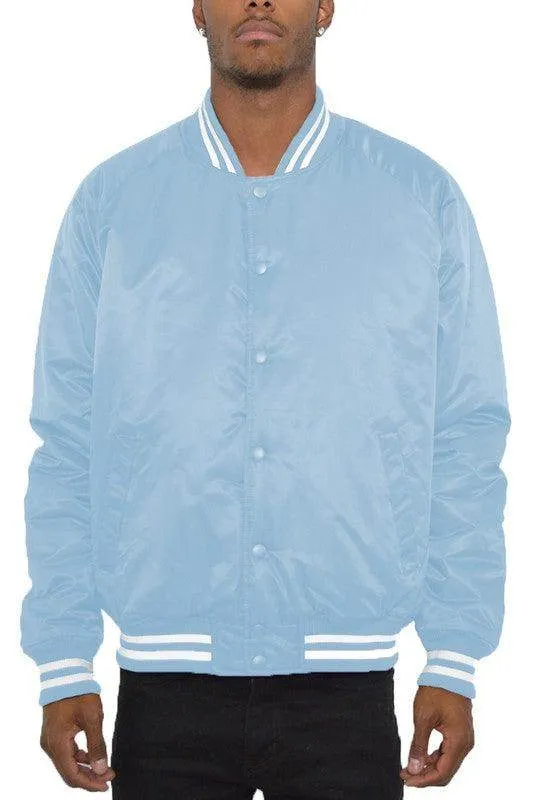 Mens Solid Color Varsity Jackets