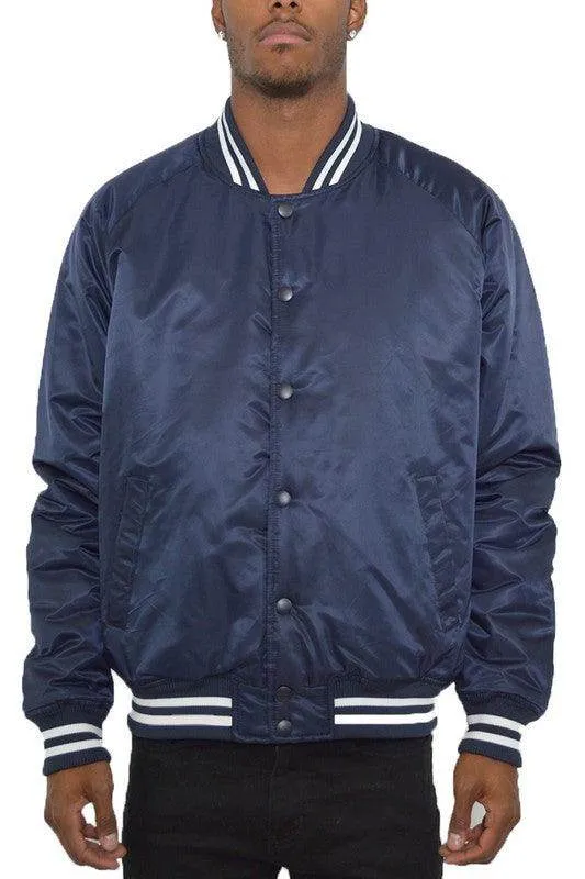 Mens Solid Color Varsity Jackets