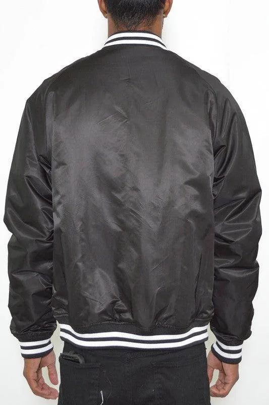 Mens Solid Color Varsity Jackets