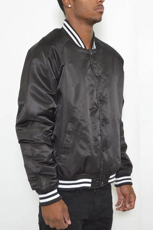 Mens Solid Color Varsity Jackets