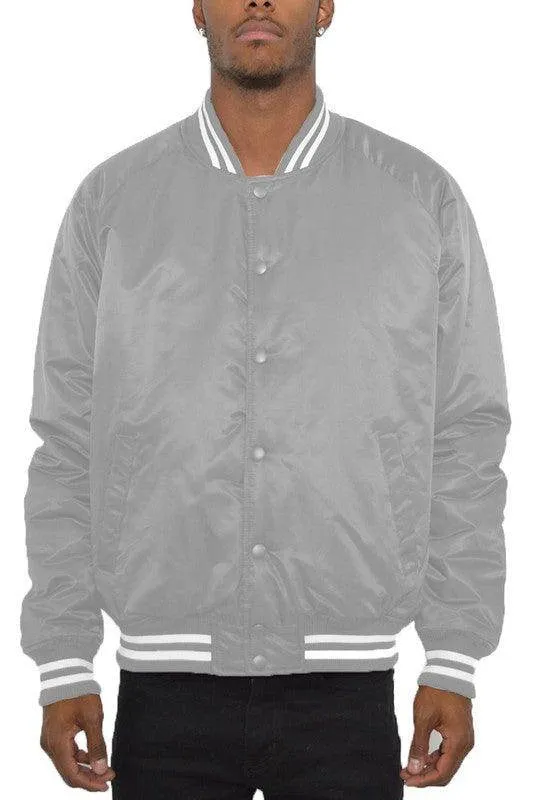 Mens Solid Color Varsity Jackets