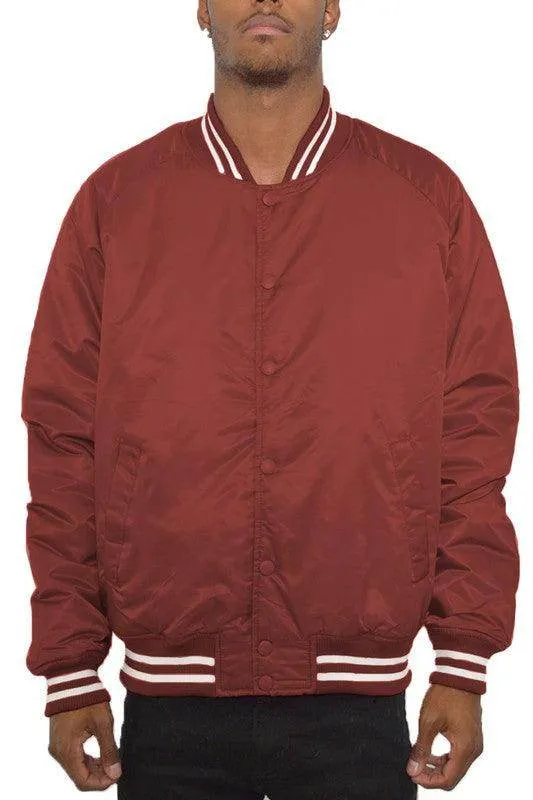 Mens Solid Color Varsity Jackets