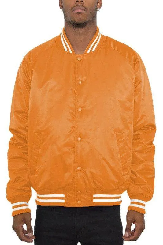 Mens Solid Color Varsity Jackets