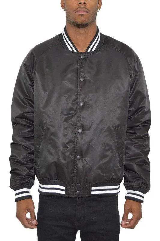 Mens Solid Color Varsity Jackets