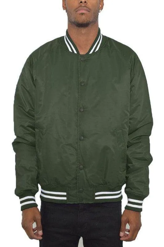 Mens Solid Color Varsity Jackets