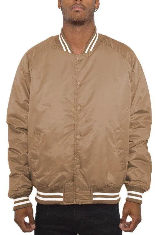 Mens Solid Color Varsity Jackets