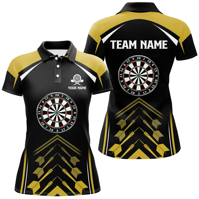 Personalized Multi Color Black Womens Dart Polo Shirt, Custom Darts Shirt, Idea Gift for Dart Lovers