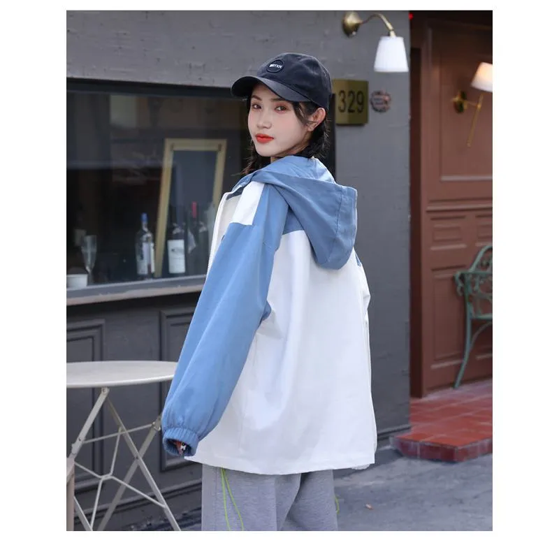 Printed Loose Fit Harajuku Style Cute Raincoat Hooded Jacket