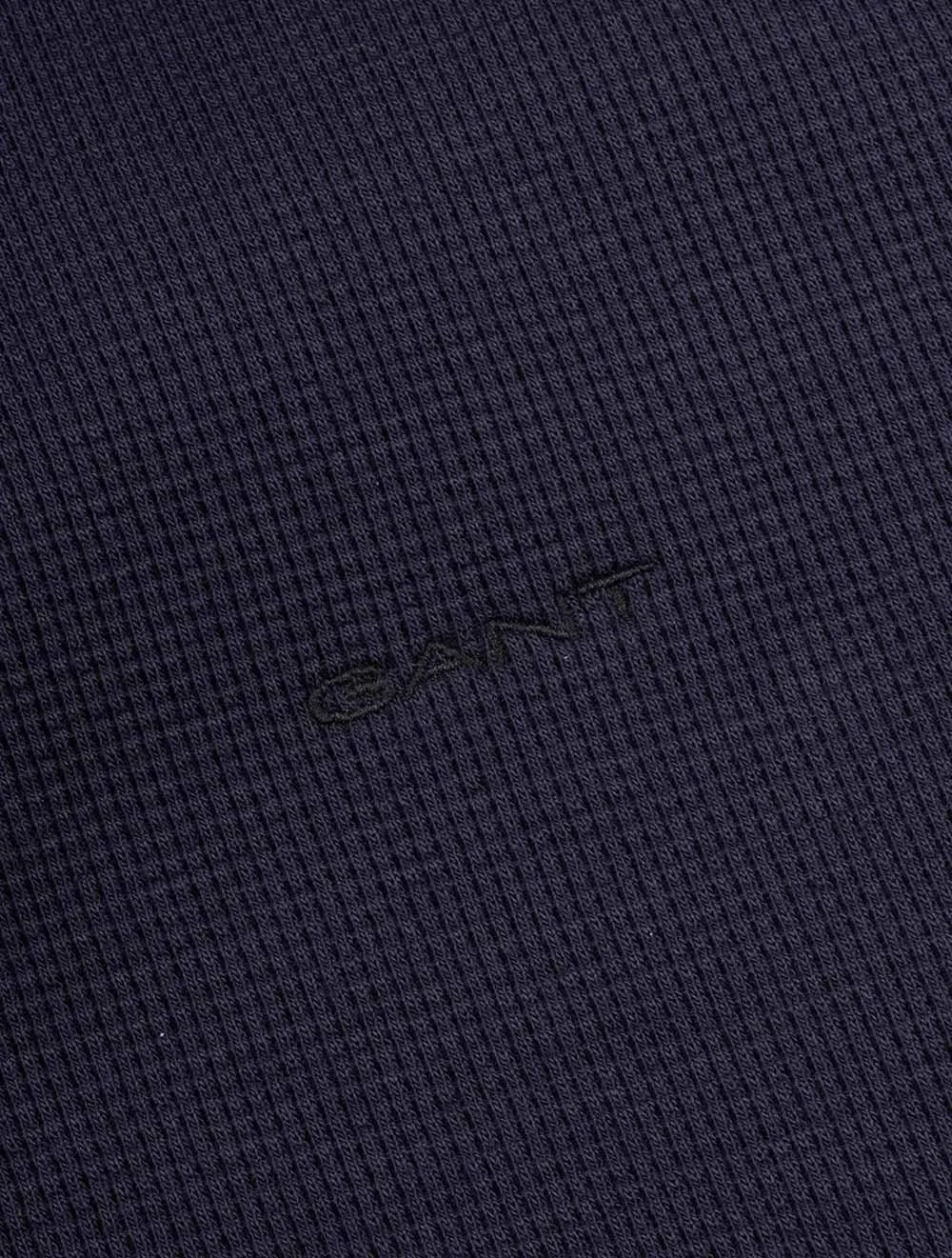 Waffle Texture Piqué Polo Shirt Evening Blue